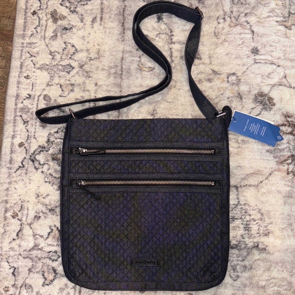 Vera Bradley Blue and Black Crossbody Bag
